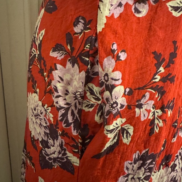 Maeve by Anthropologie Red Cowl Neck Sundress with Puff Sleeves - Picture 3 of 12